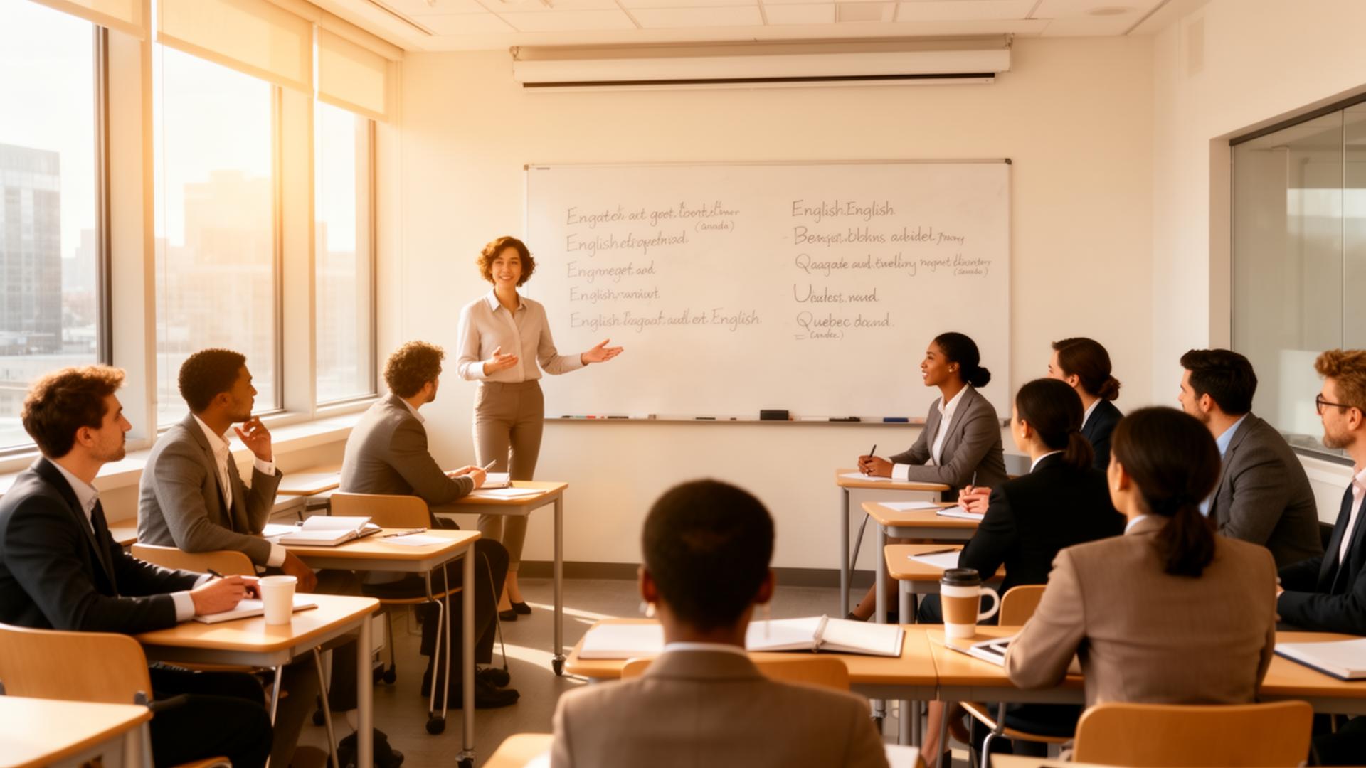 English classroom course in Quebec